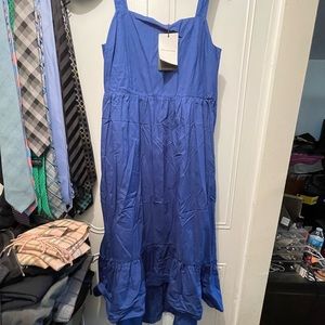 NEW WITH TAGS Who What Wear Women's Sleeveless Blue Maxi Dress Size XXL